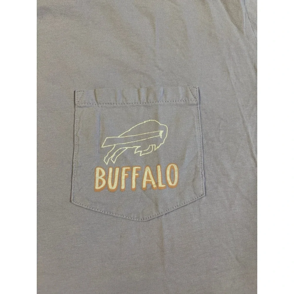 Buffalo Bills NFL Team Apparel Lavender Purple Labradoodle Pocket Tshirt (Large)